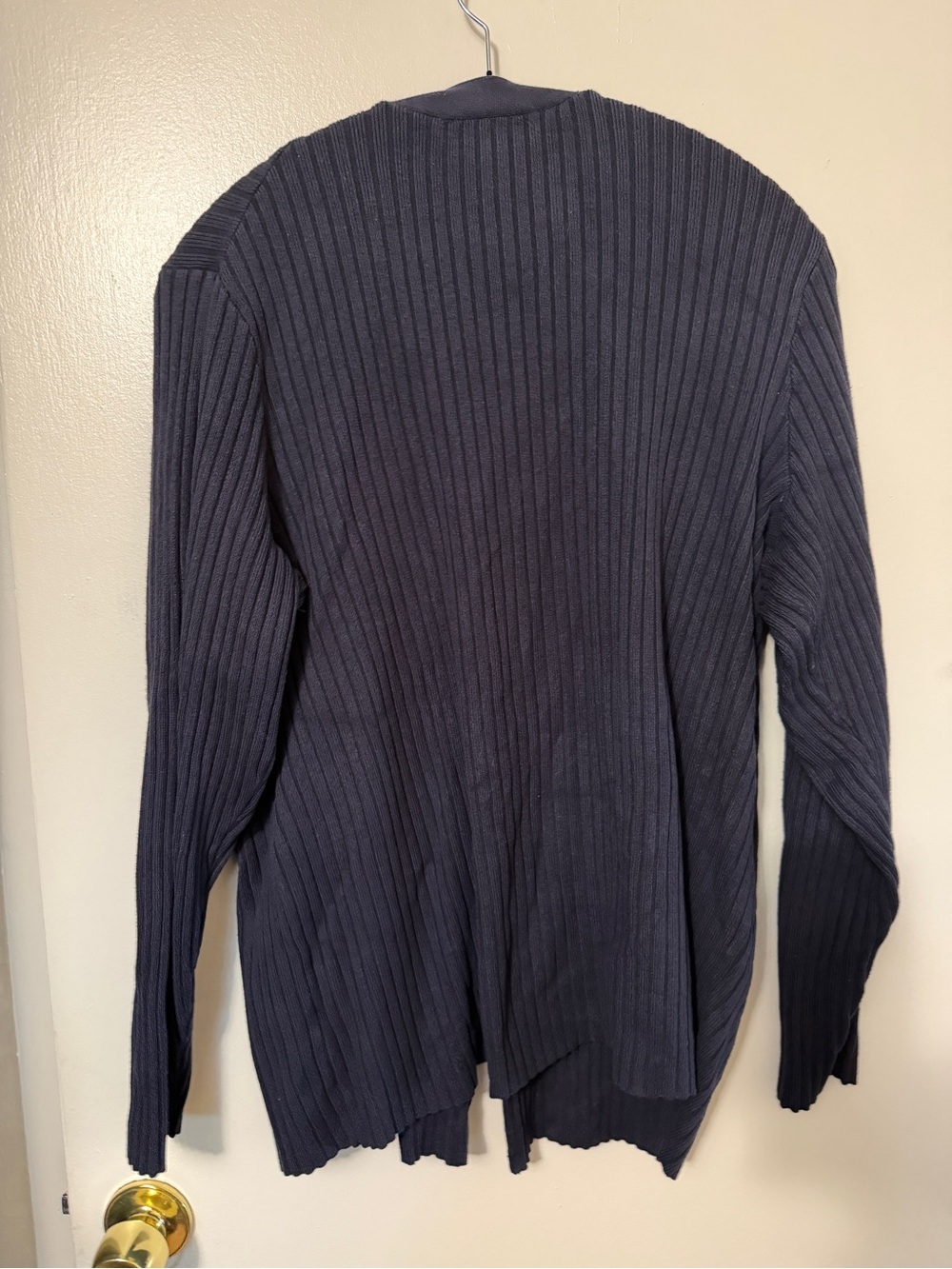 Lane Bryant Navy Ribbed Button-Front Cardigan - Picture 2 of 4